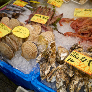 Hokkaido is known for it's fresh seafood including Oysters and Scaallops