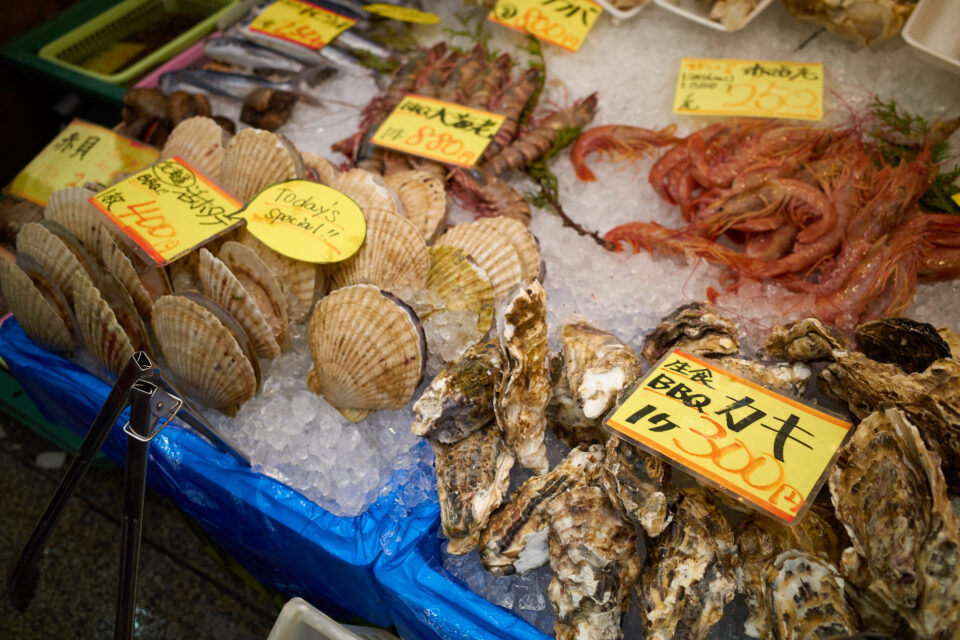 Hokkaido is known for it's fresh seafood including Oysters and Scaallops